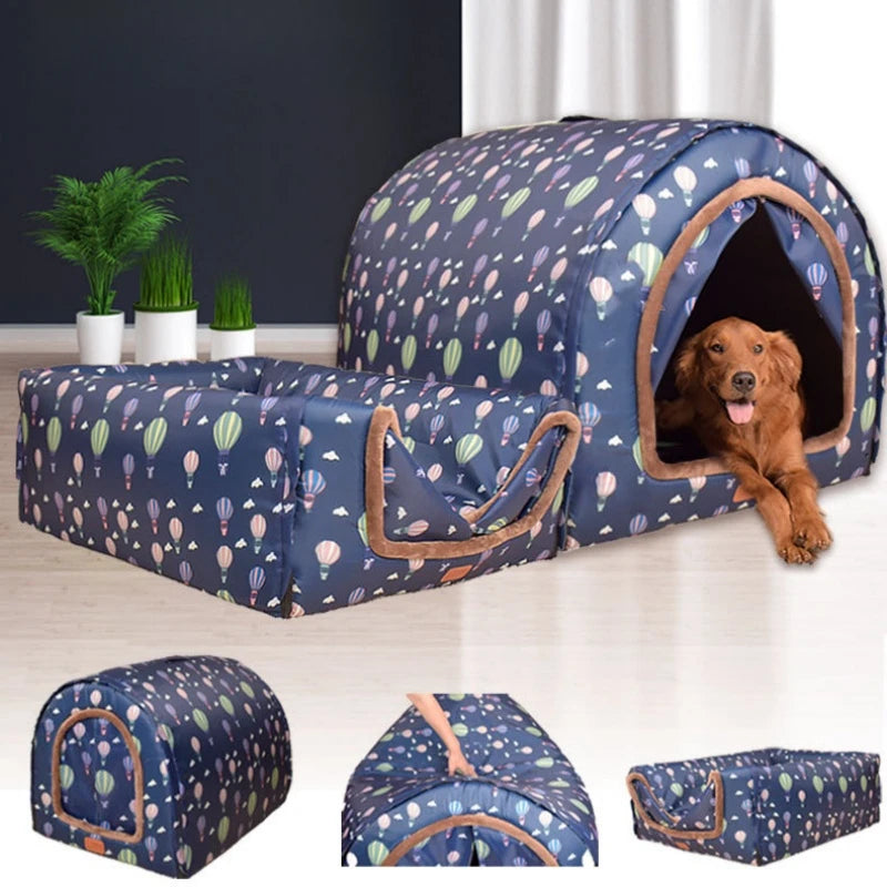 Indoor Pet Dog House Soft Cozy Dog Cave Bed Foldable Removable Warm House Nest With Mat For Small Medium Pet Cats Animals Kennel