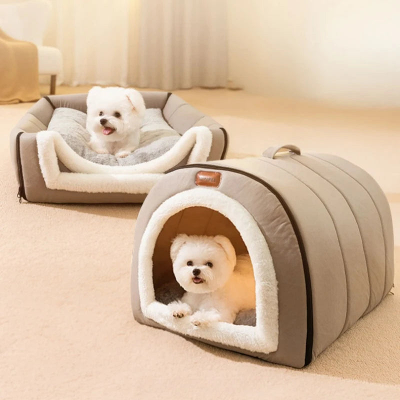 Thickening Tents Bed Nest For Dogs Soft Cat Nest Kennel Winter Cozy Pet House Enclosed Cat House Doghouse Cat Sofa Pet Supplies