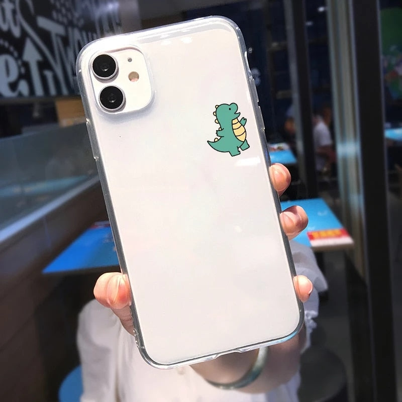 Ahora - Cute Green Dinosaur Couple iPhone Case